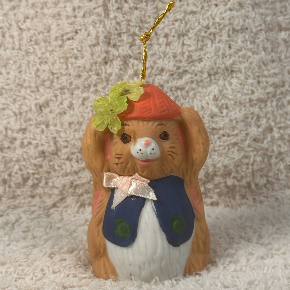 Vintage Giftco Ceramic Animal‎ Bell 3", Mouse Ornament, Painted